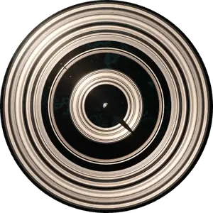 Profile picture of planet with rings from a top-down perspective